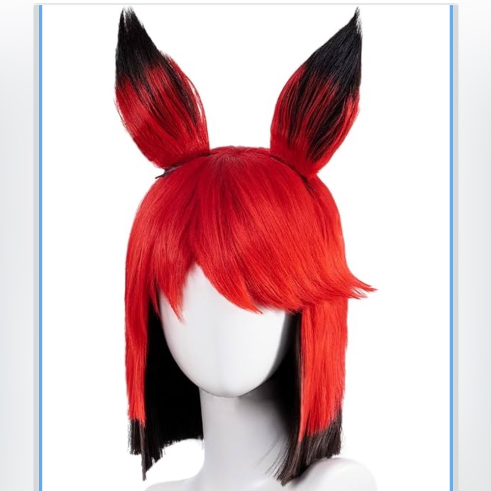 Red and Black Fox Ear Hairpiece Wig - Unbranded